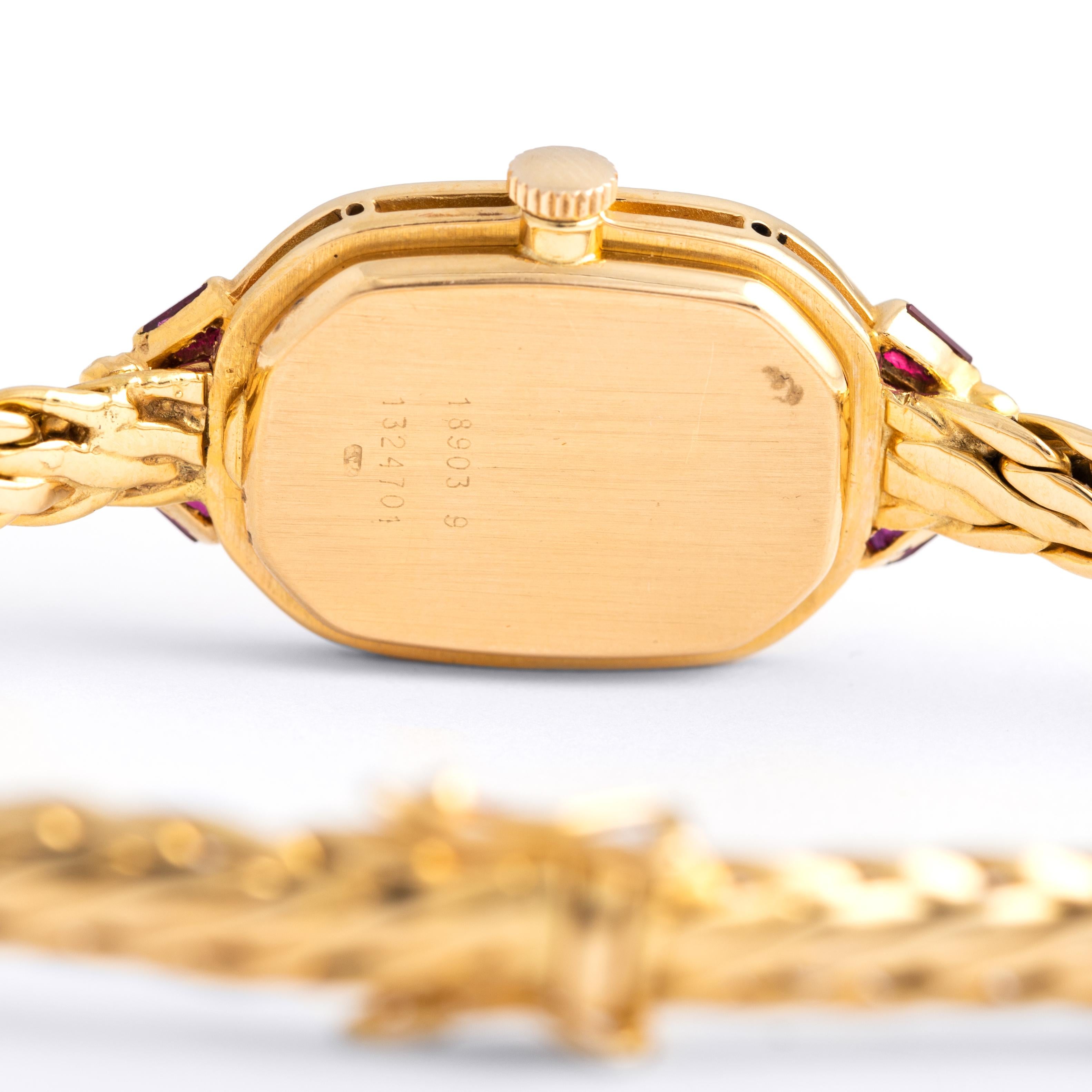 Baume Et Mercier Diamond Ruby 18k Yellow Gold Wristwatch 3