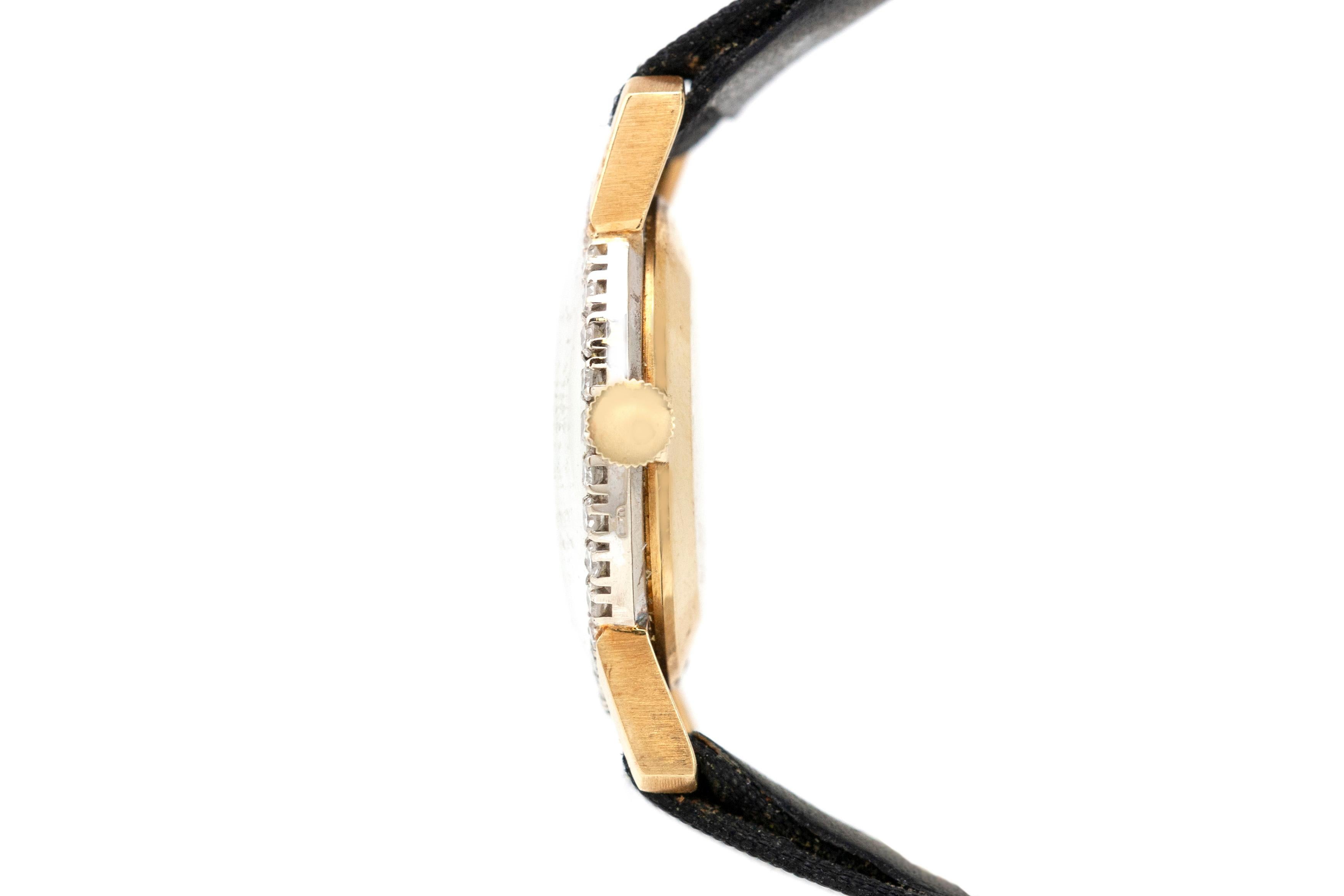 baume and mercier gold watch with diamonds