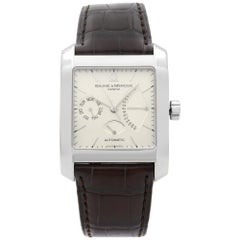 Used Baume et Mercier Hampton Classic Square Day-Date Silver Dial Men's Watch 8757