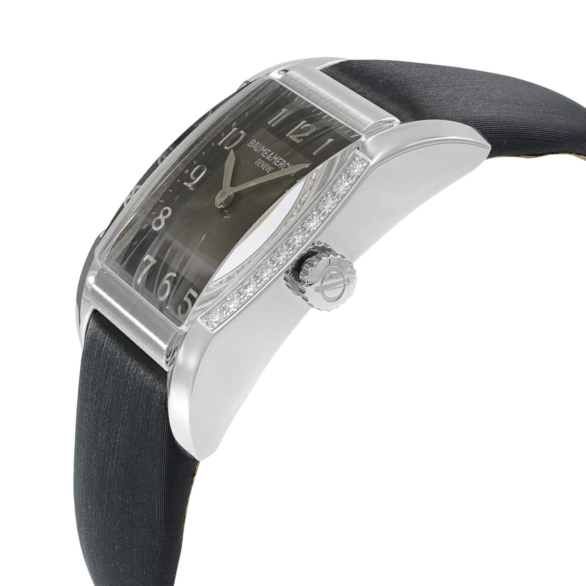 Modern Baume et Mercier Hampton Milleis Steel Satin Diamond Quartz Ladies Watch 10022