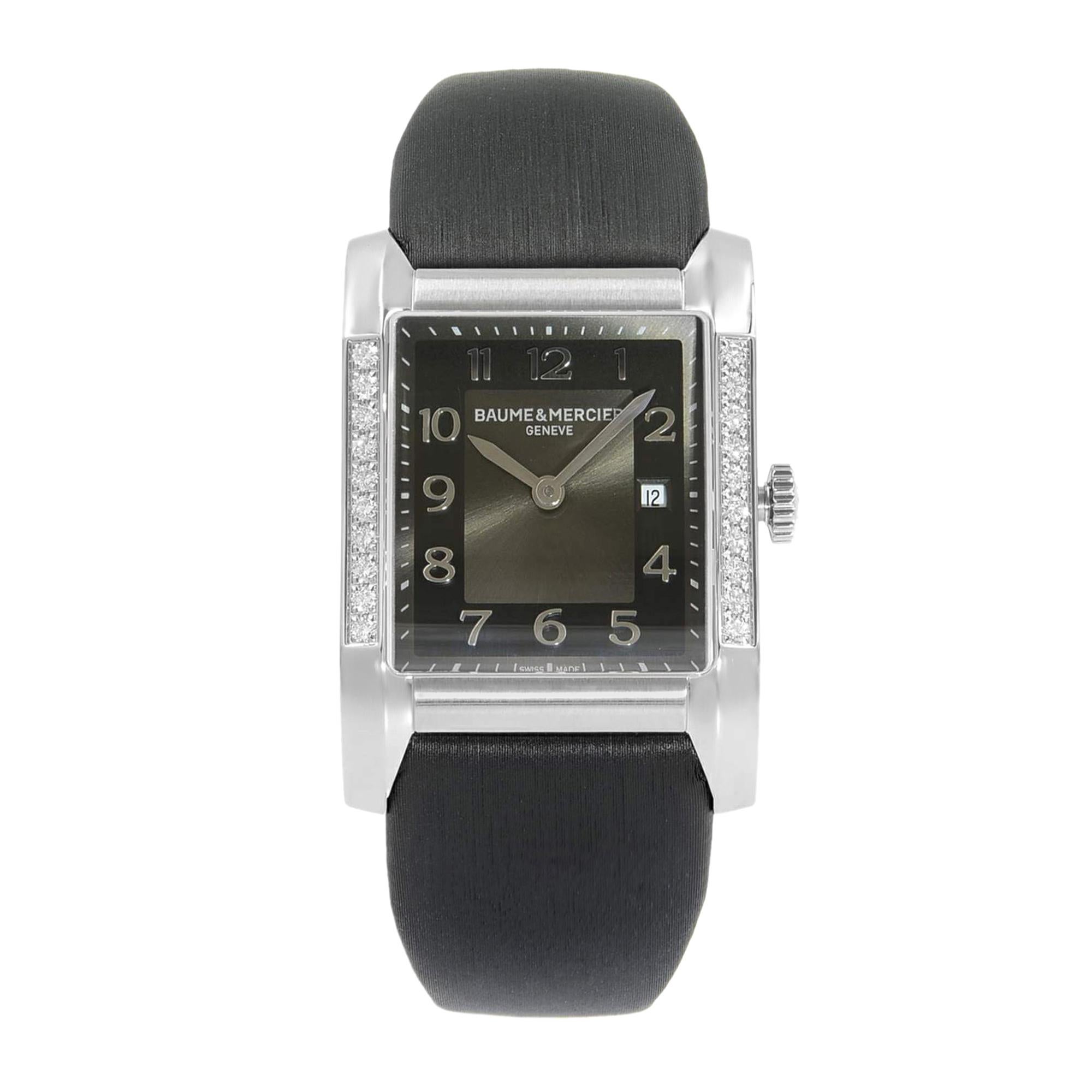 Baume et Mercier Hampton Milleis Steel Satin Diamond Quartz Ladies Watch 10022