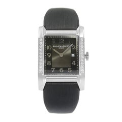 Used Baume et Mercier Hampton Milleis Steel Satin Diamond Quartz Ladies Watch 10022