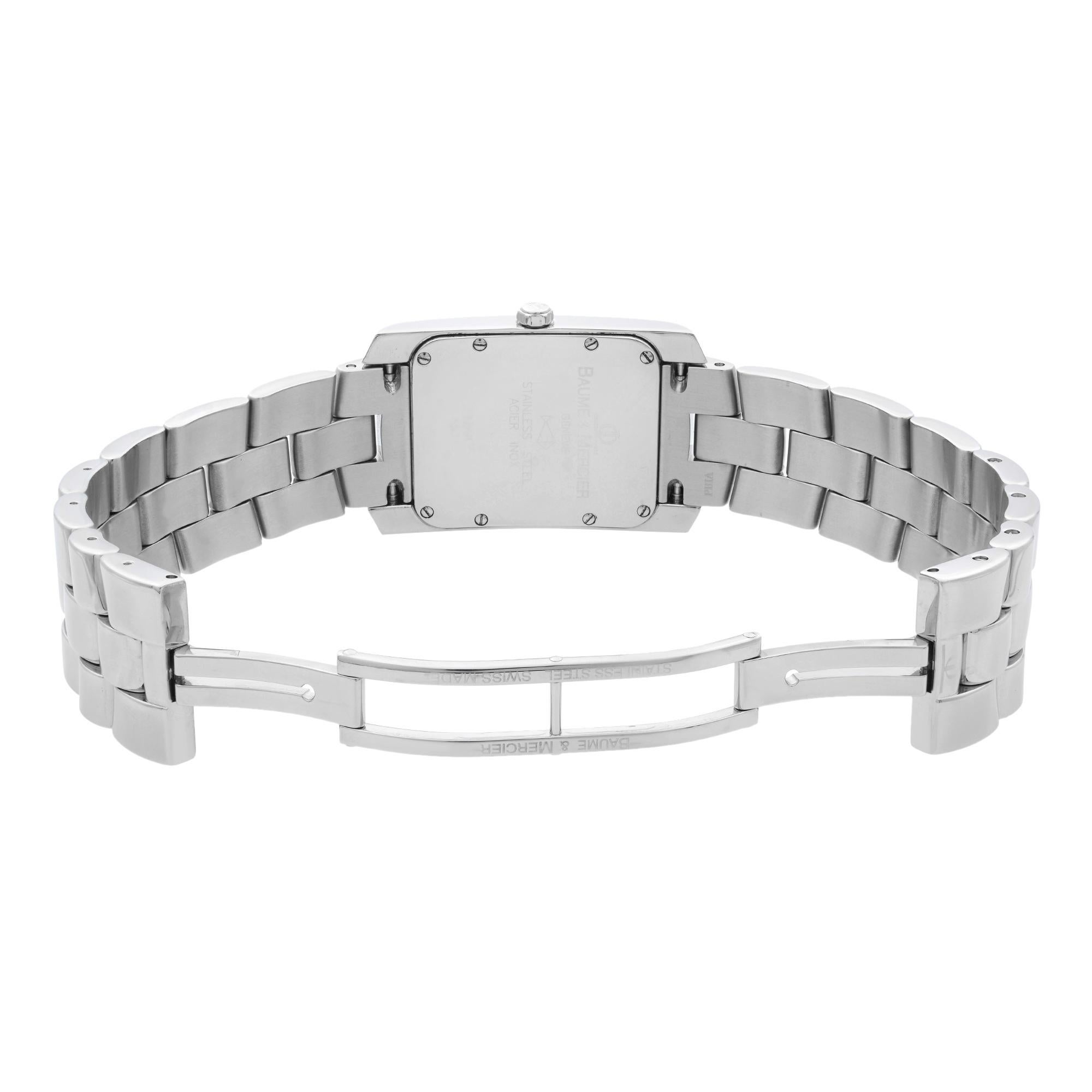 Baume et Mercier Hampton Milleis Stahl Silber Zifferblatt Quarz Herrenuhr M0A08014 1
