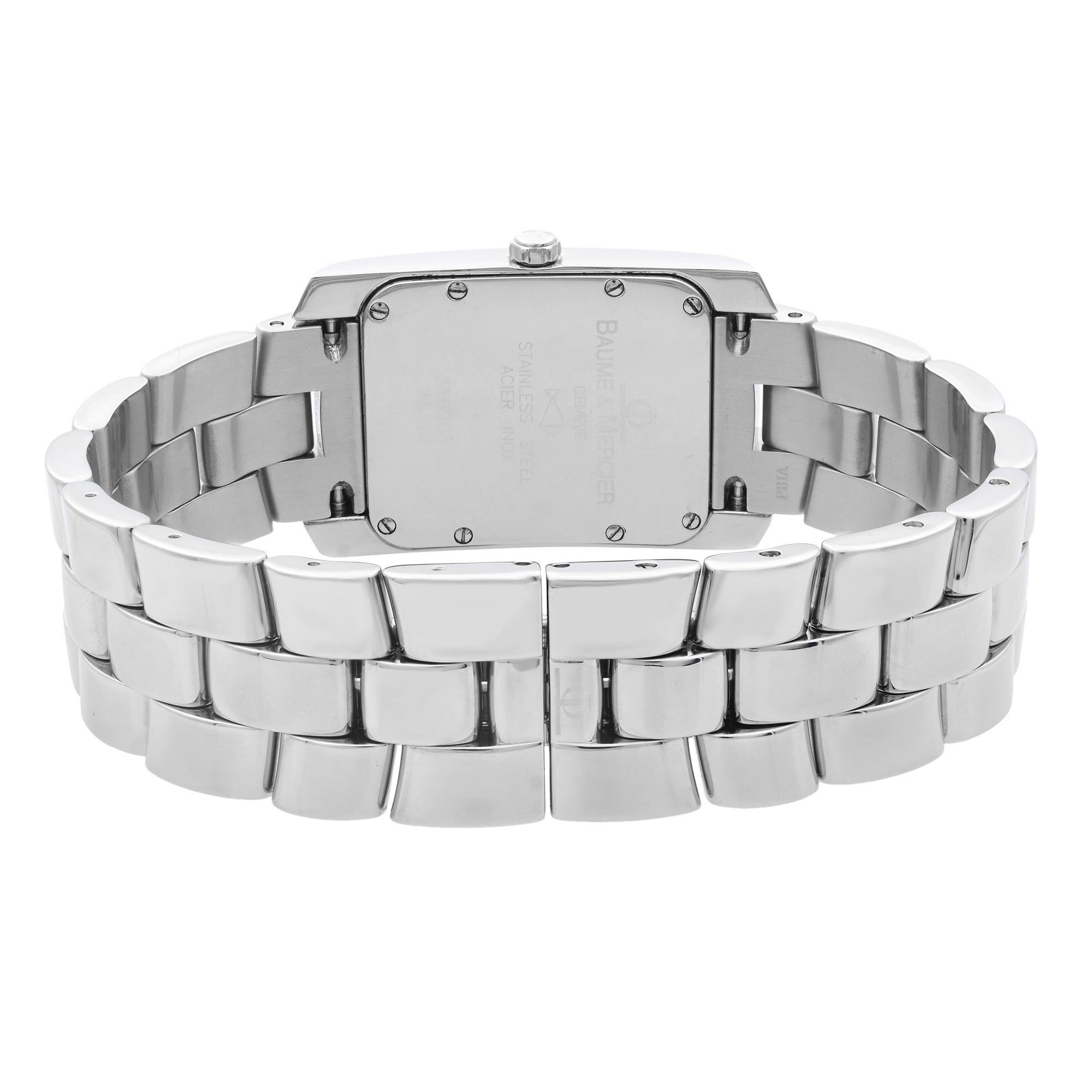 Baume et Mercier Hampton Milleis Stahl Silber Zifferblatt Quarz Herrenuhr M0A08014 2