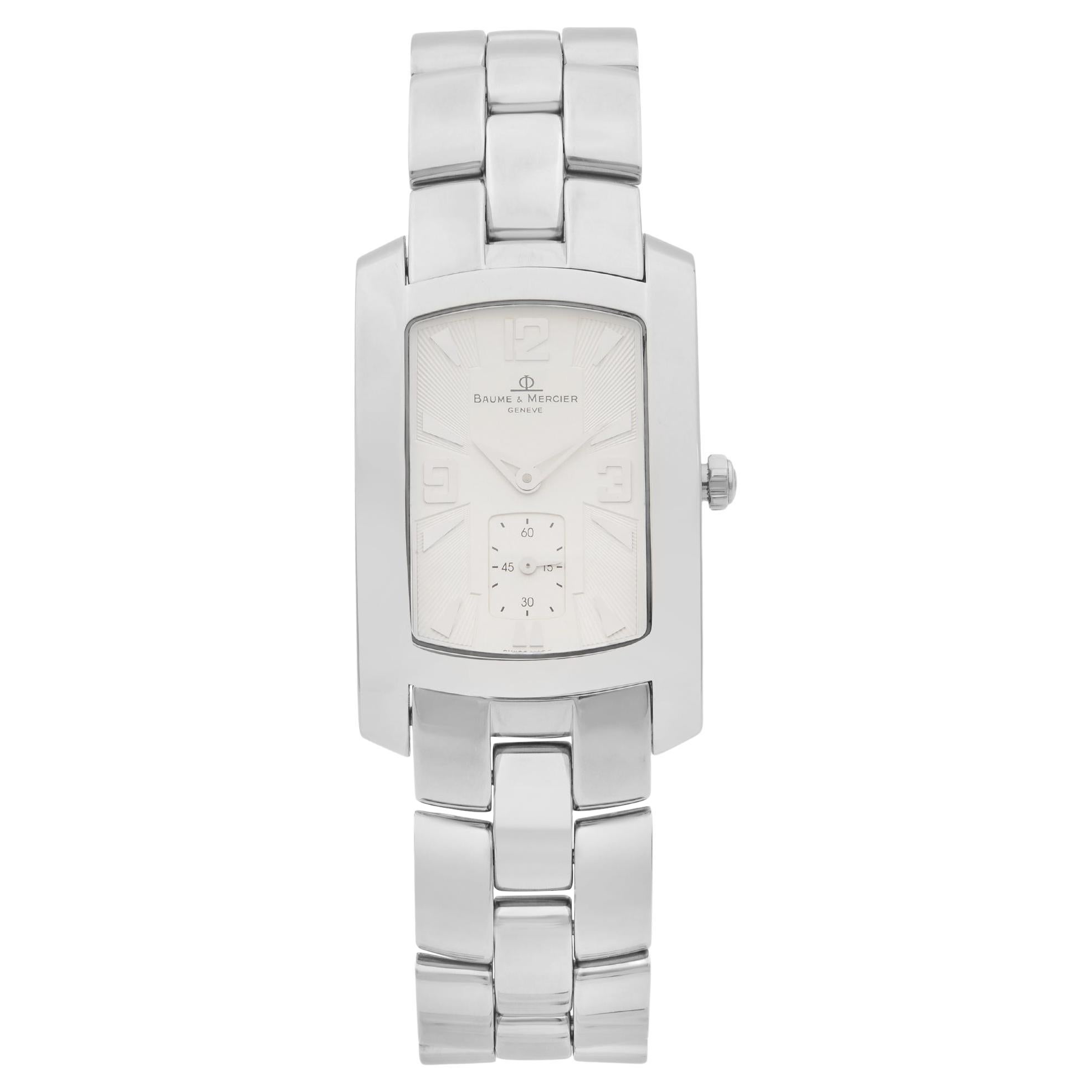 Baume et Mercier Hampton Milleis Stahl Silber Zifferblatt Quarz Herrenuhr M0A08014