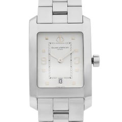 Baume et Mercier Hampton Edelstahl weißes Zifferblatt Quarz Herrenuhr MOA08604