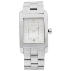 Baume et Mercier Hampton Montre homme à quartz en acier inoxydable et cadran blanc MOA08604