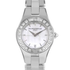 Baume et Mercier Linea MOP Dial Steel Diamonds Quartz Ladies Watch MOA10078