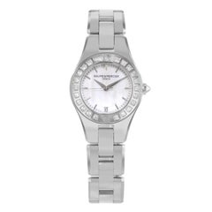 Used Baume et Mercier Linea MOP Dial Steel Diamonds Quartz Ladies Watch MOA10078