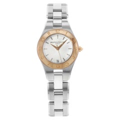 Used Baume et Mercier Linea Steel Gold Plated Silver Dial Quartz Ladies MOA10079