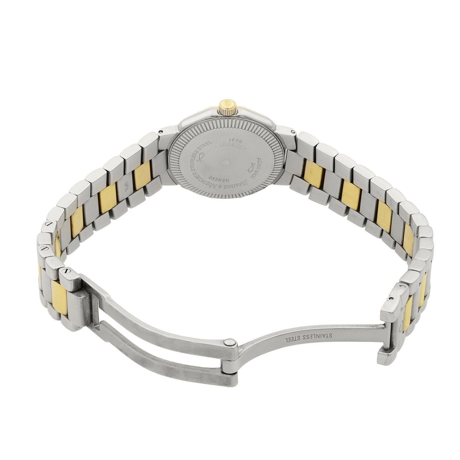 Baume et Mercier Riviera zweifarbig Stahl Diamant MOP Damen Quarzuhr 5231 2
