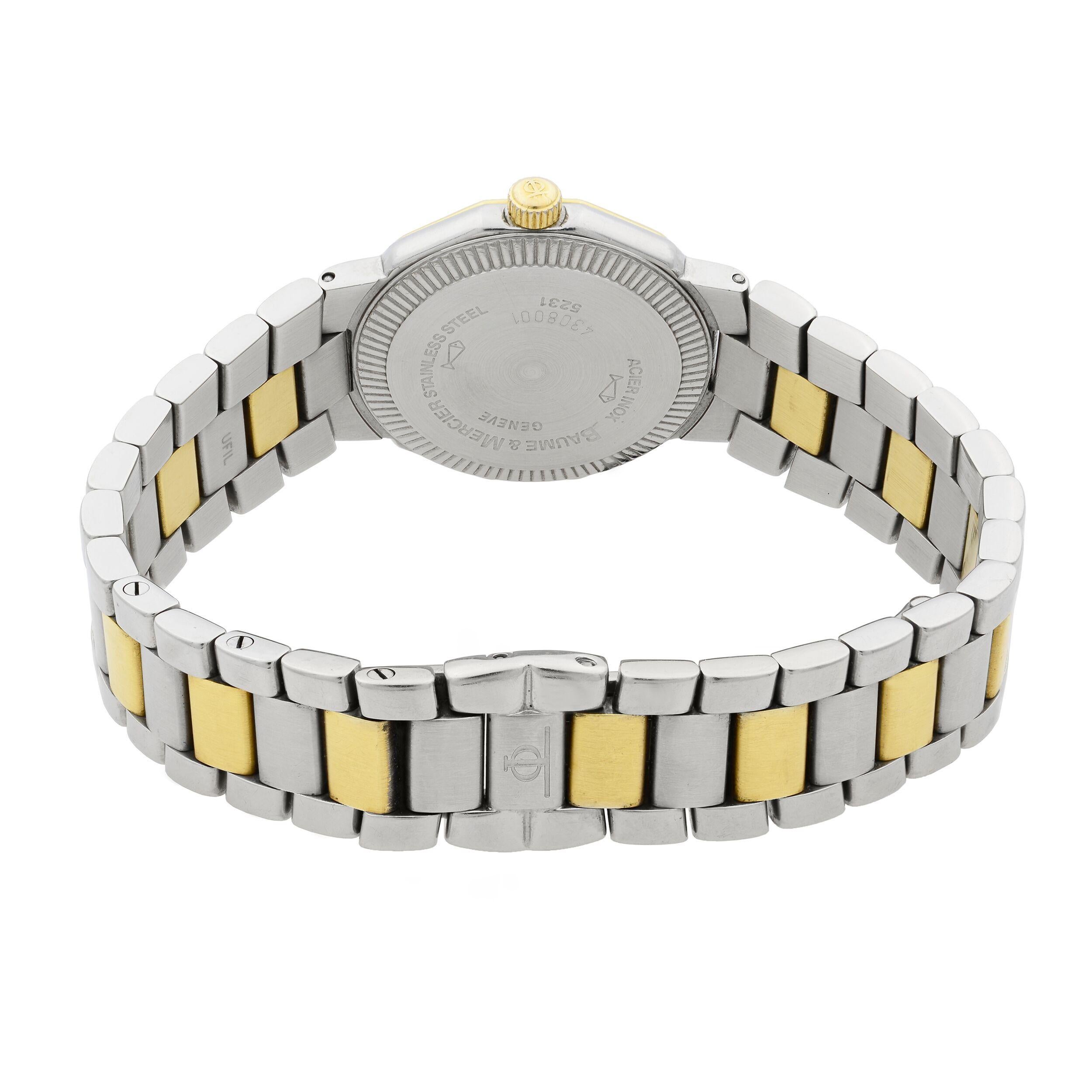Baume et Mercier Riviera zweifarbig Stahl Diamant MOP Damen Quarzuhr 5231 3