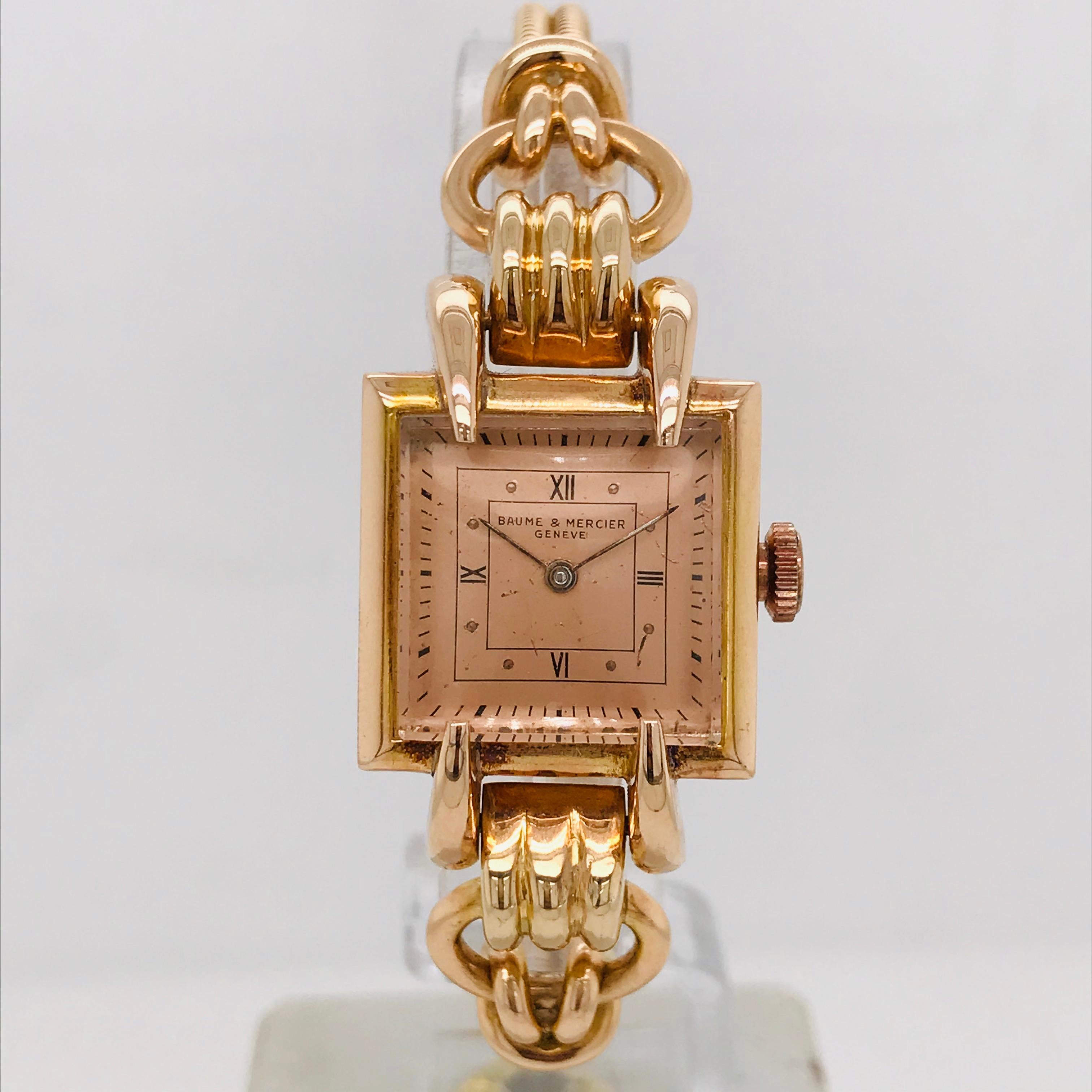 baume mercier rose gold watch