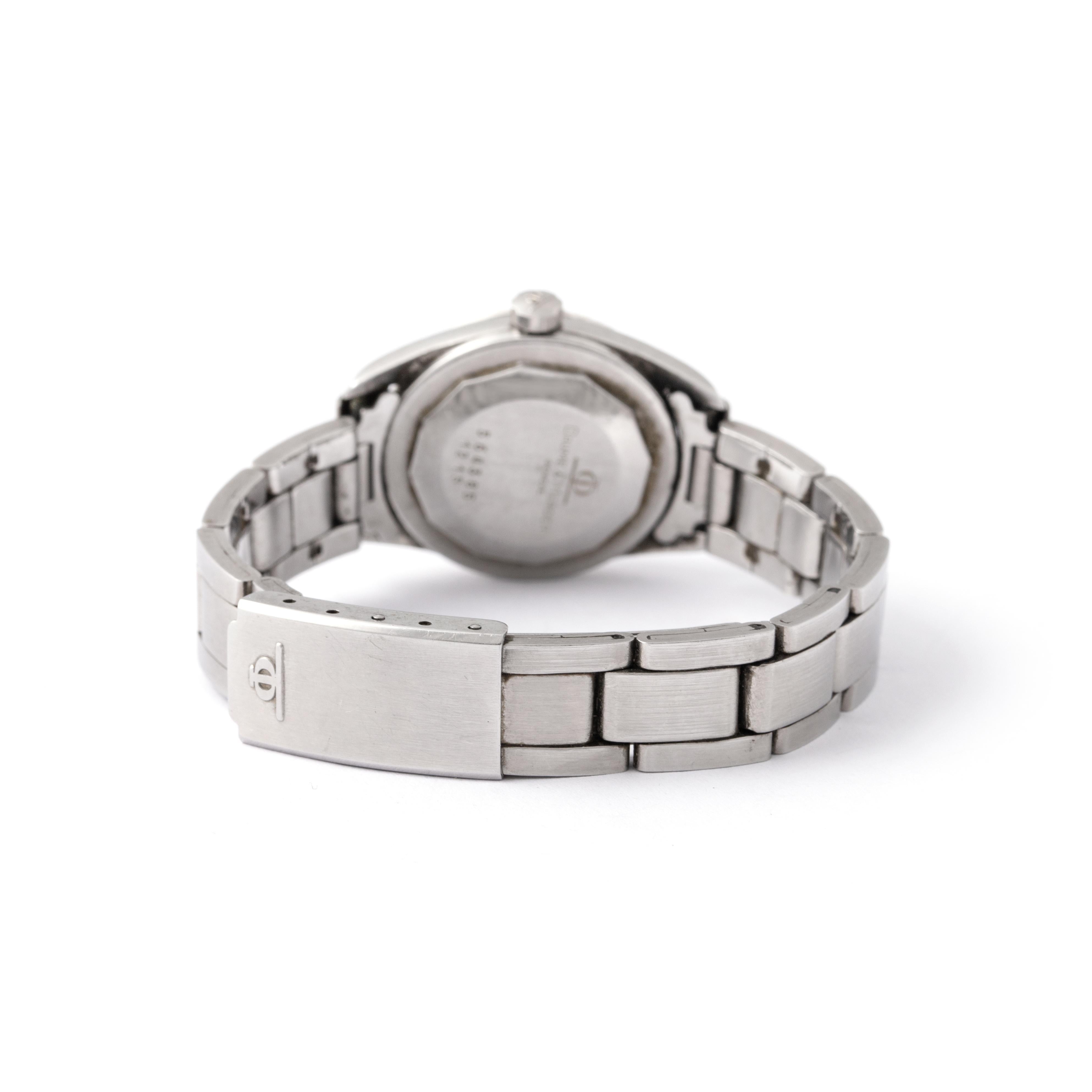 Baume et Mercier Vintage Baumatic Stainless Steel Wristwatch In Fair Condition For Sale In Geneva, CH