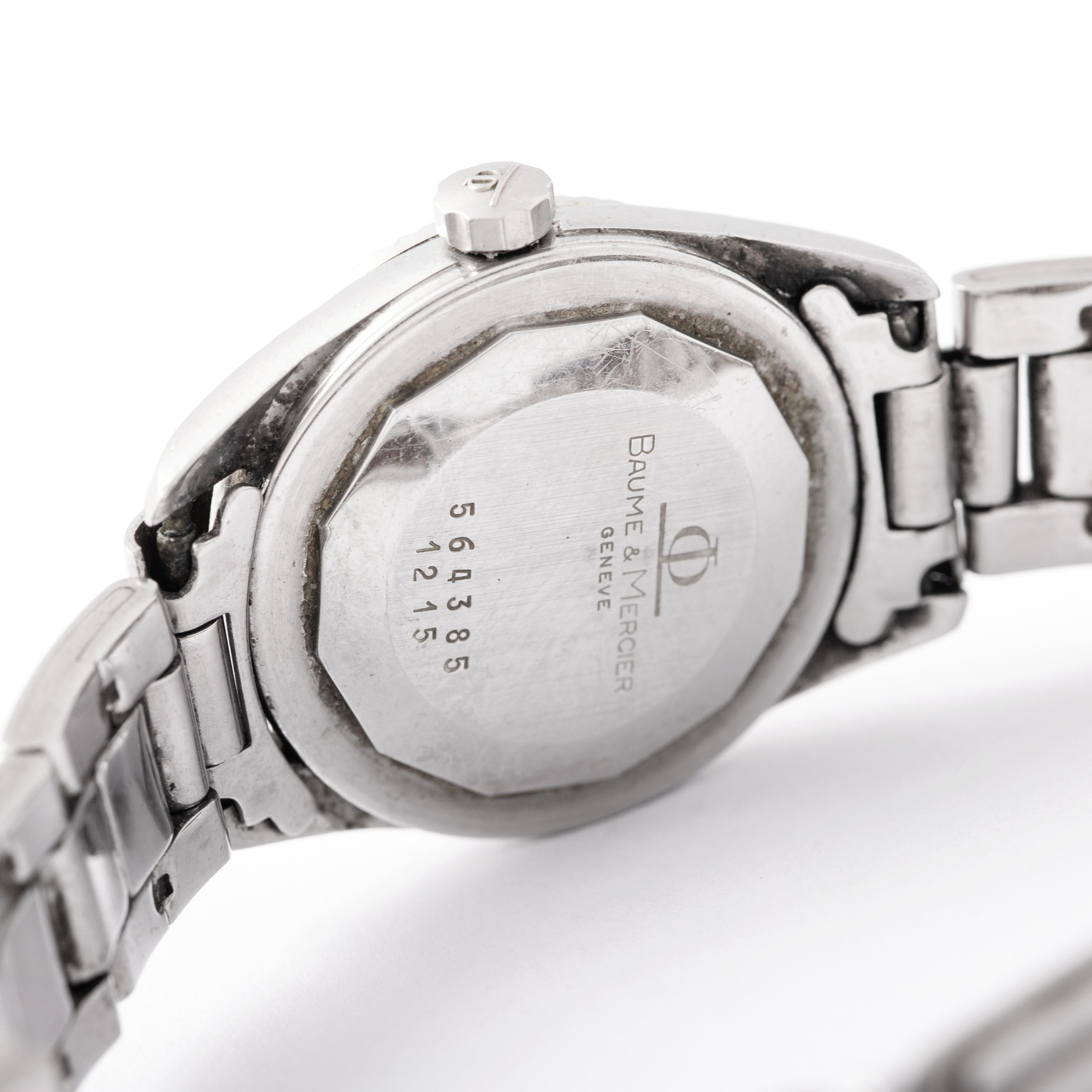 Baume et Mercier, montre-bracelet vintage Baumatic en acier inoxydable en vente 1