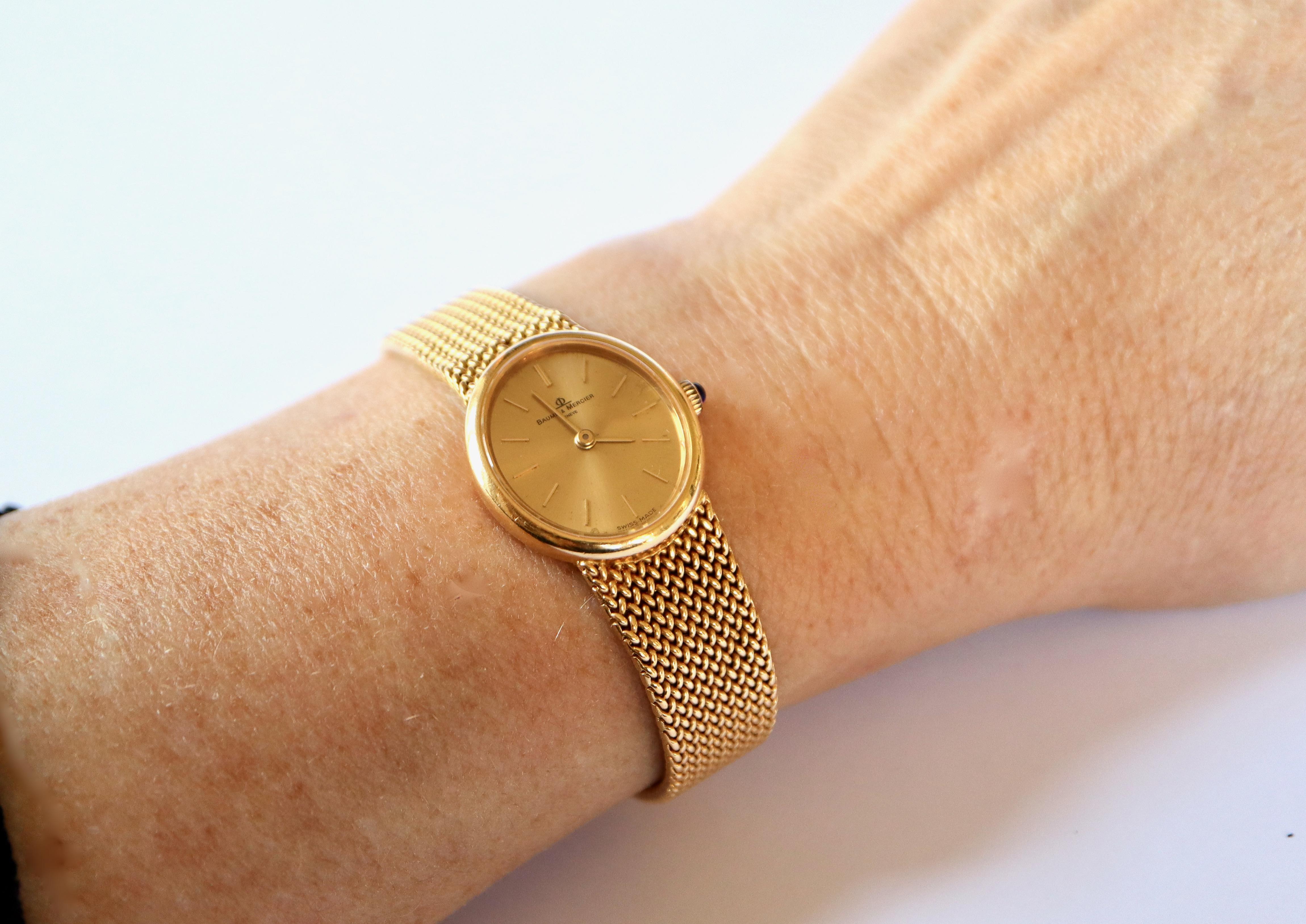 Women's Baume et Mercier Watch in 18K Yellow Gold For Sale
