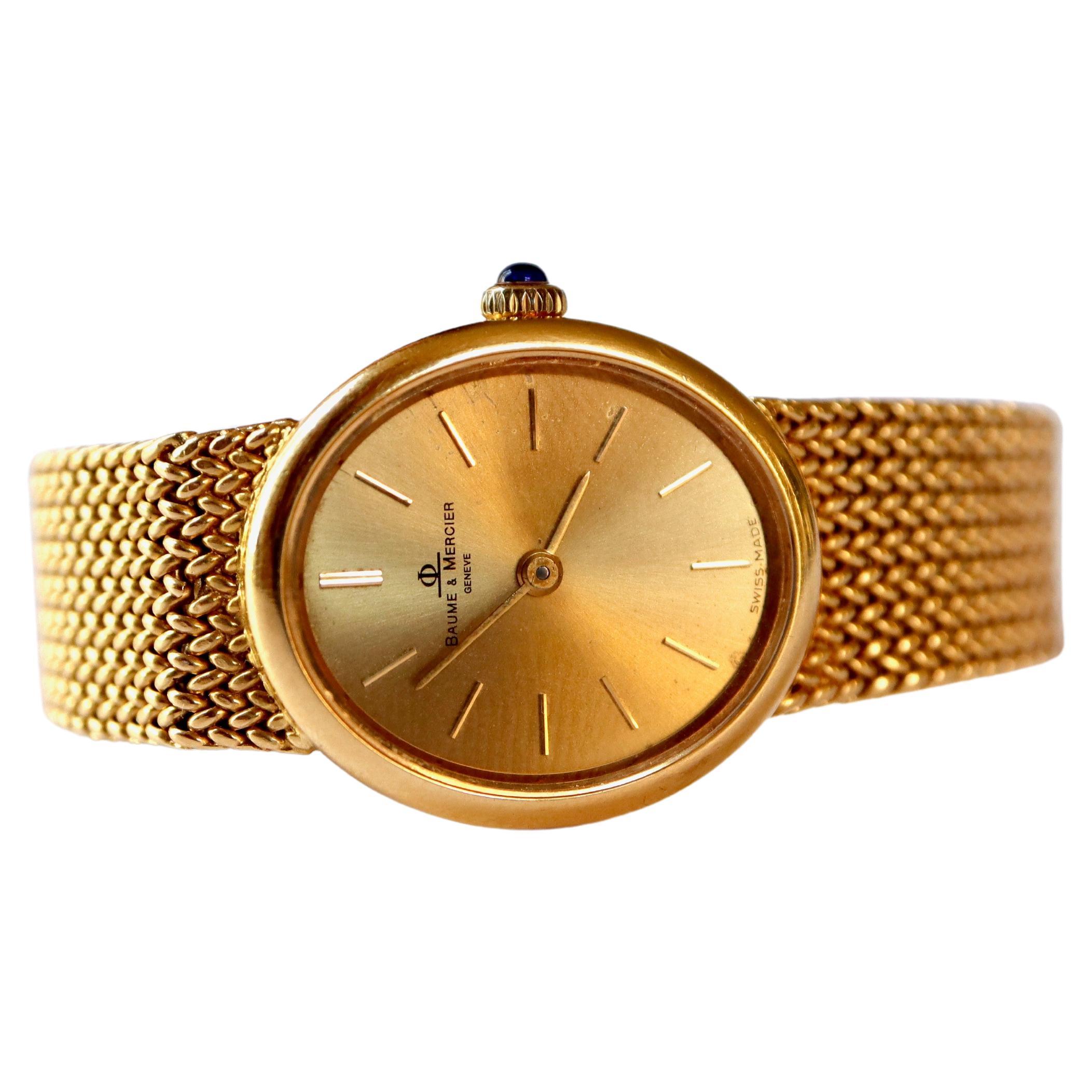 Baume et Mercier Watch in 18K Yellow Gold For Sale