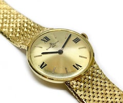 Baume & Mercier 14K Yellow Gold Wristwatch with Florentine Mesh Bracelet