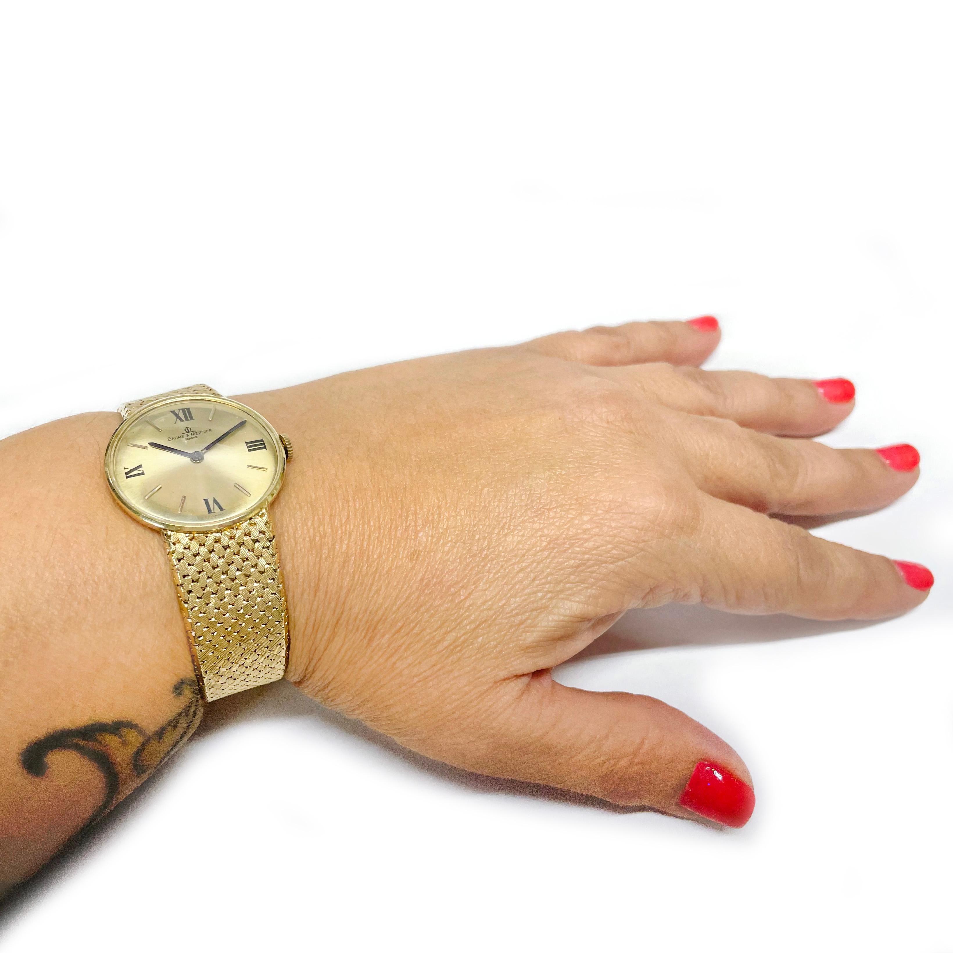 Baume et Mercier Gelbgold-Armbanduhr im Angebot 3