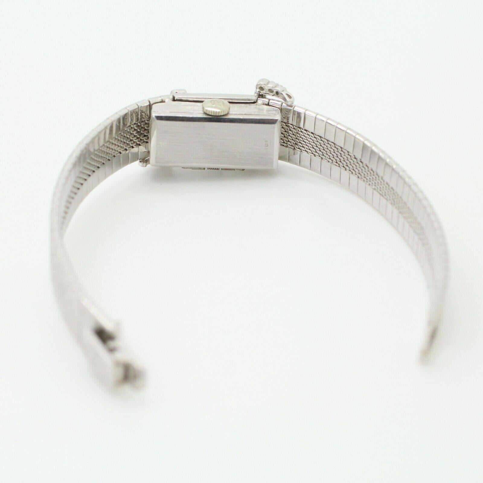 Contemporary Baume & Mercier 14k White Gold Diamond Watch Bracelet