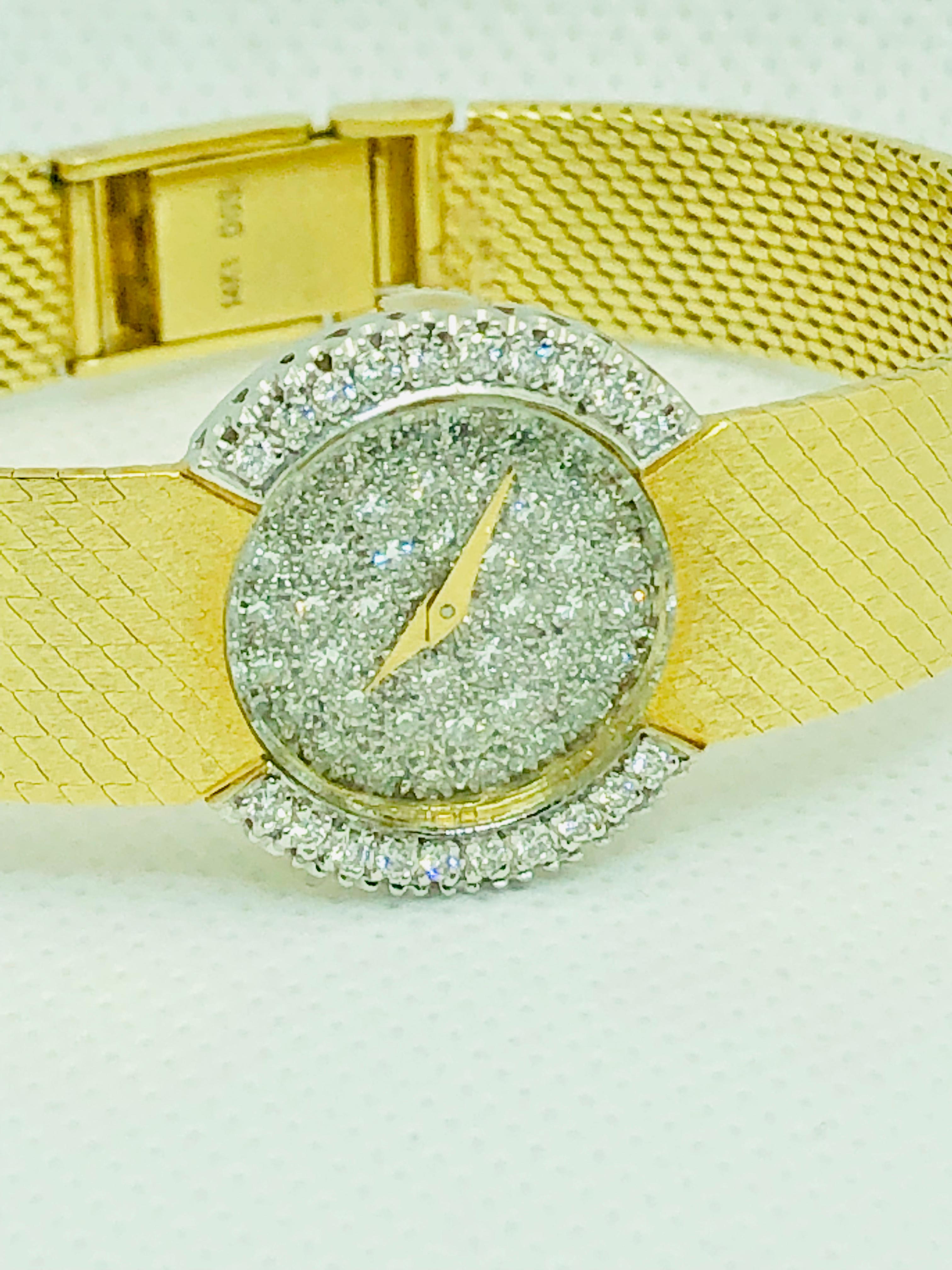 Women's Baume & Mercier 14 Karat Yellow Gold and Diamond Vintage Ladies Watch