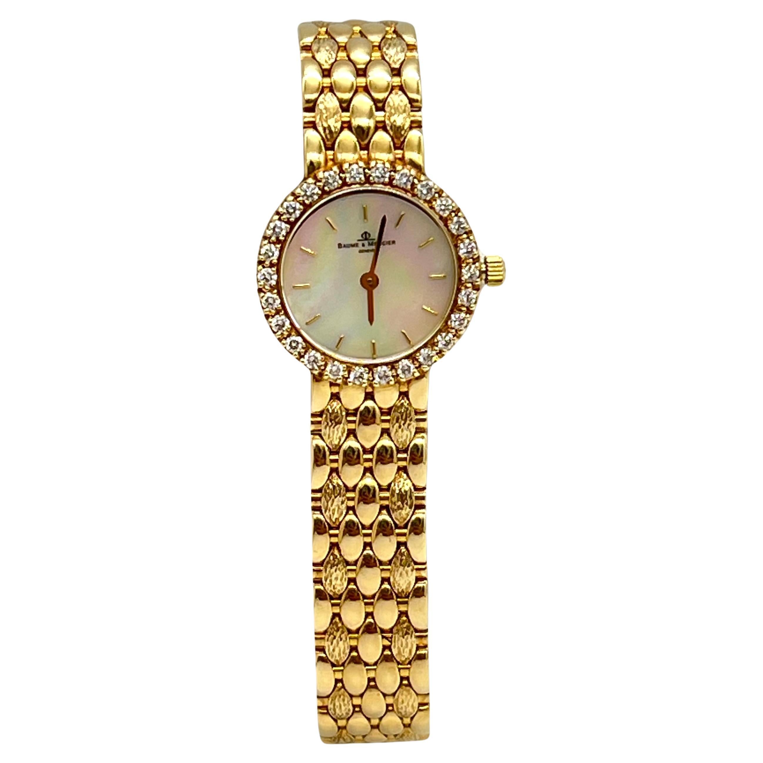 BAUME & MERCIER 14k Yellow Gold Quartz Watch For Sale