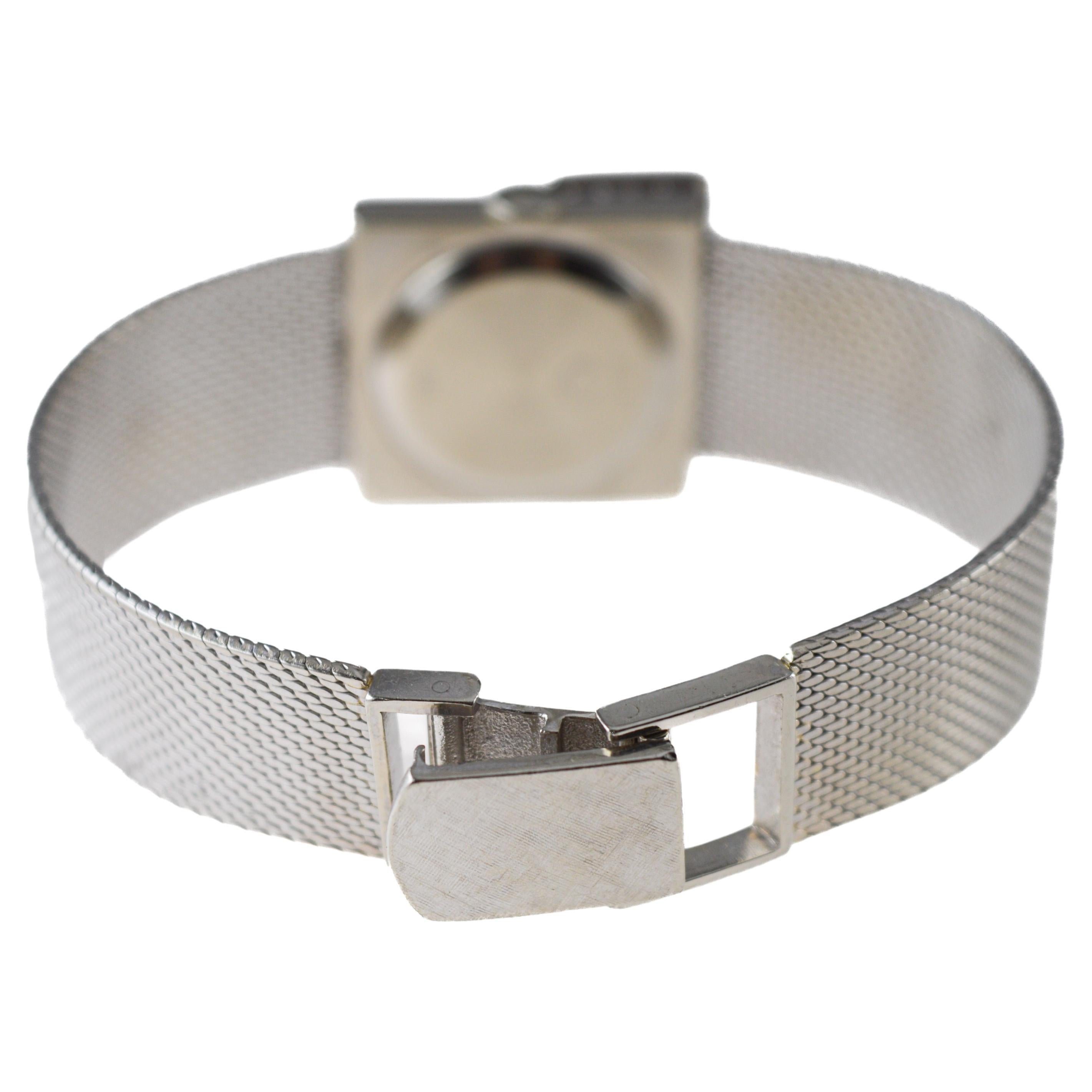 Baume Mercier 14Kt. Solid White Gold Bracelet Watch with For Sale 5