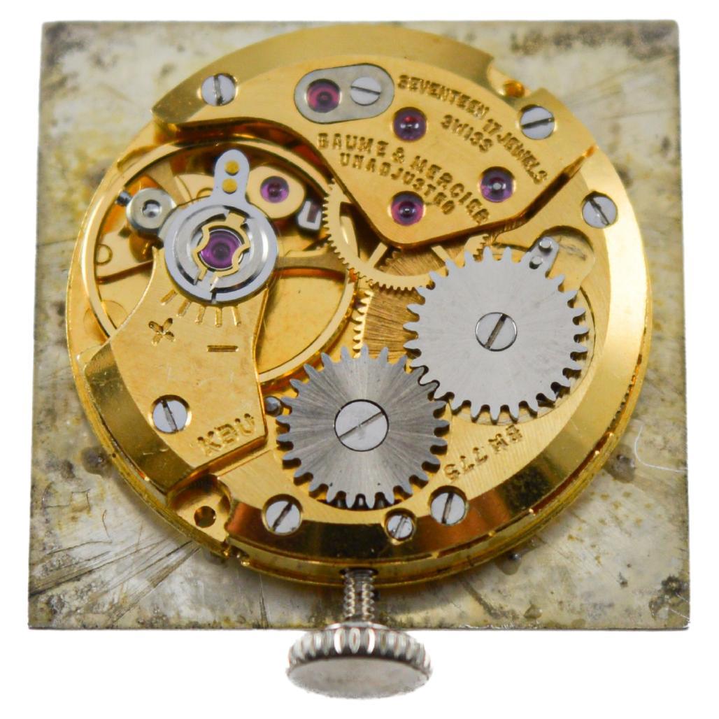 Baume Mercier 14Kt. Massive Weißgold-Armbanduhr mit im Angebot 9