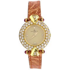 Vintage Baume & Mercier 18 Karat Gold and Diamond Quartz Watch