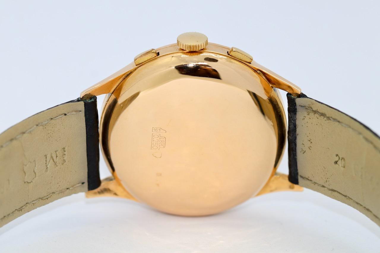 Baume & Mercier, chronographe vintage en or 18 carats, 30 pouces, service WEMPE en vente 5