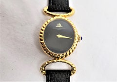 Orologio da polso da donna Baume & Mercier in oro giallo 18 carati con cinturino in pelle originale