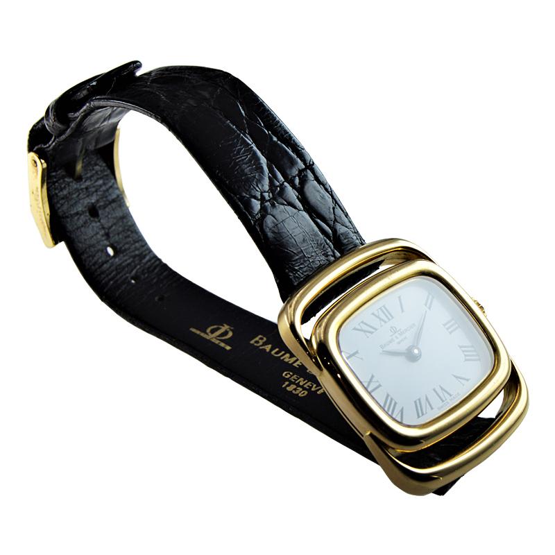 Baume Mercier: 18 Karat Gelbgold Midcentury-Uhr, einst im Besitz von Jerry Lewis im Angebot 5