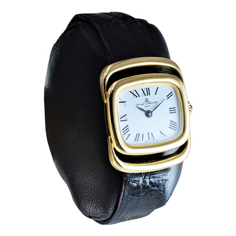 Baume Mercier: 18 Karat Gelbgold Midcentury-Uhr, einst im Besitz von Jerry Lewis für Damen oder Herren im Angebot