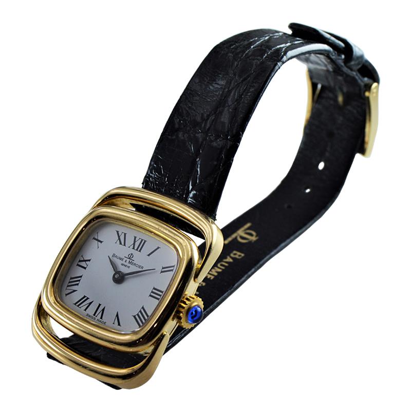 Baume Mercier 18 Karat Yellow Gold Midcentury Watch Once Owned by Jerry Lewis For Sale 4