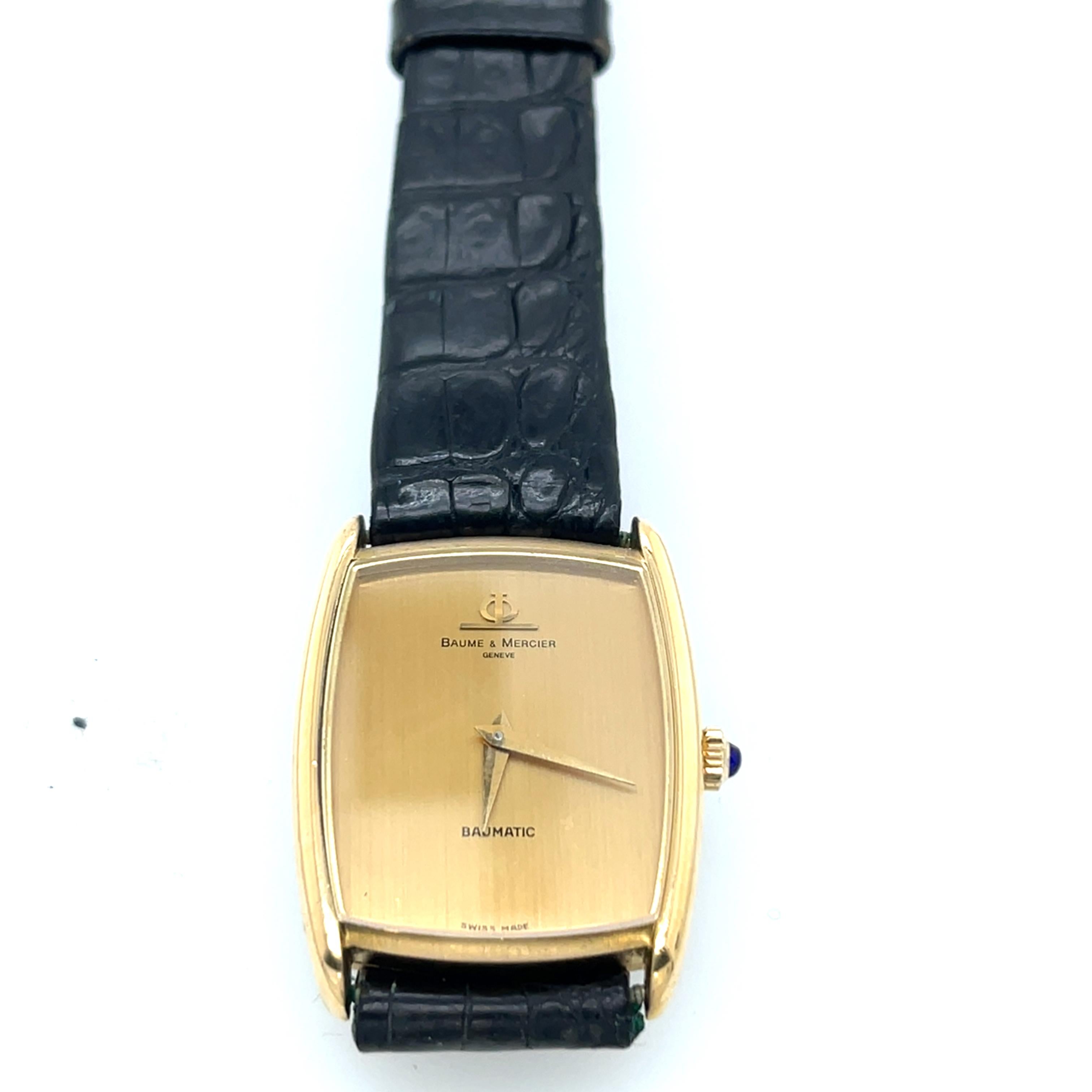 Baume & Mercier 18ct Yellow Gold Baumatic Watch For Sale 6