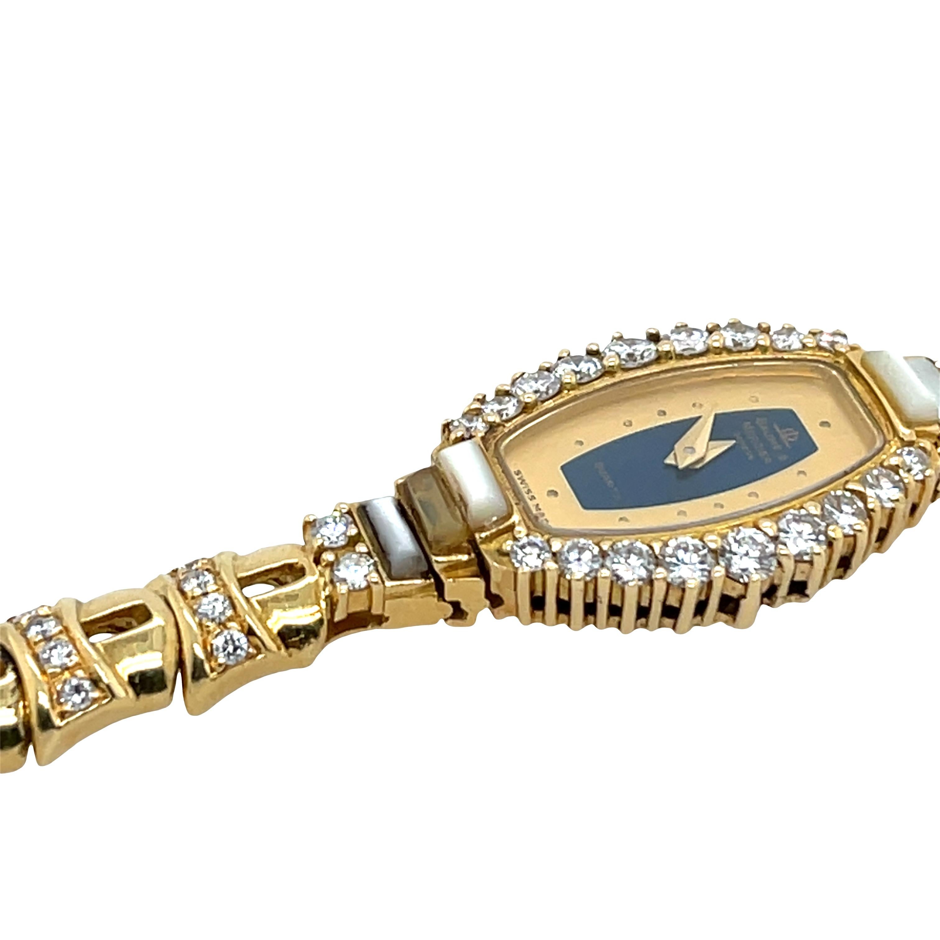 Orologio Baume & Mercier in oro giallo 18ct con diamanti - Raro orologio d'epoca In condizioni buone in vendita a London, GB