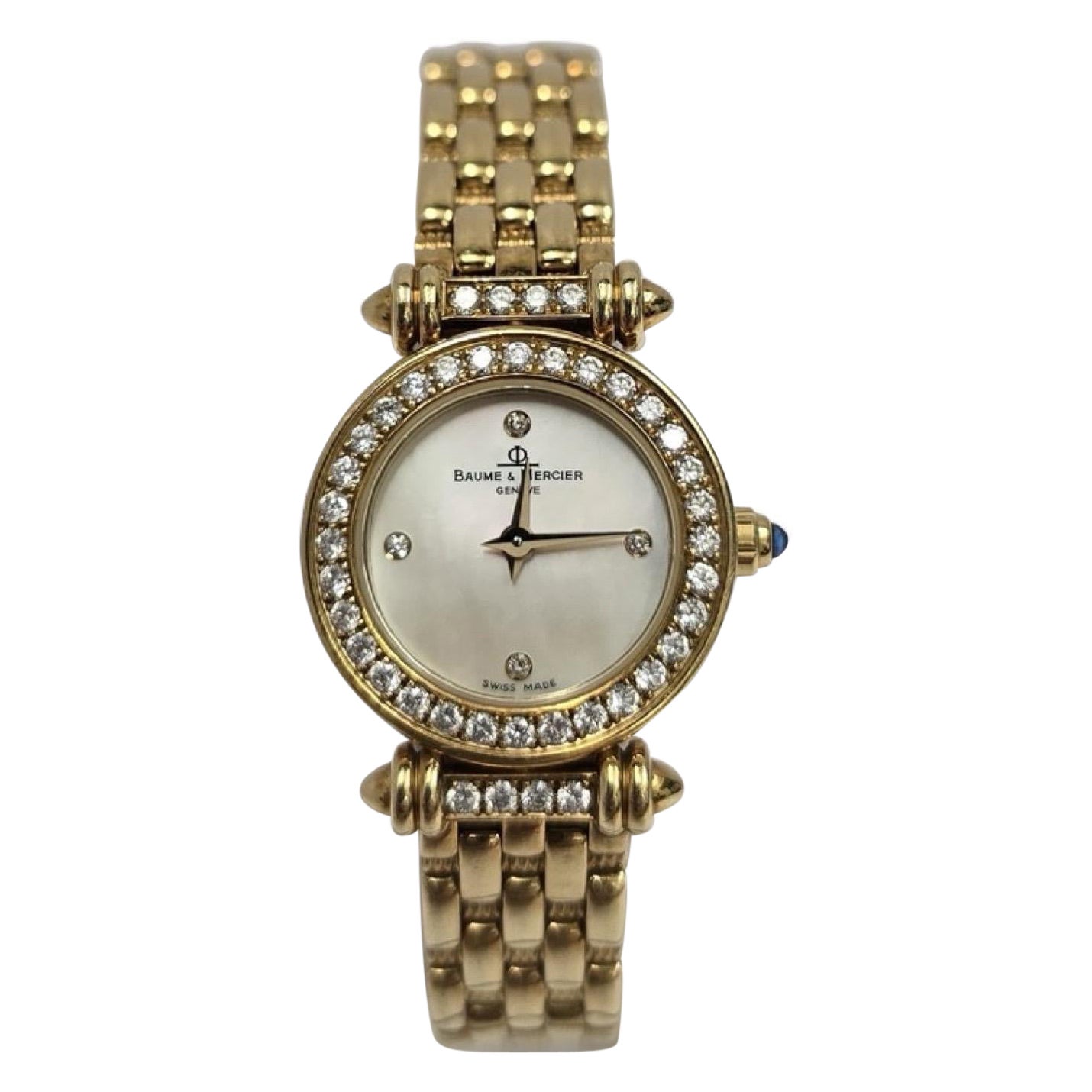 Baume & Mercier 18K Gold Diamond Bezel Ladies Watch, Quartz, Swiss Made For Sale