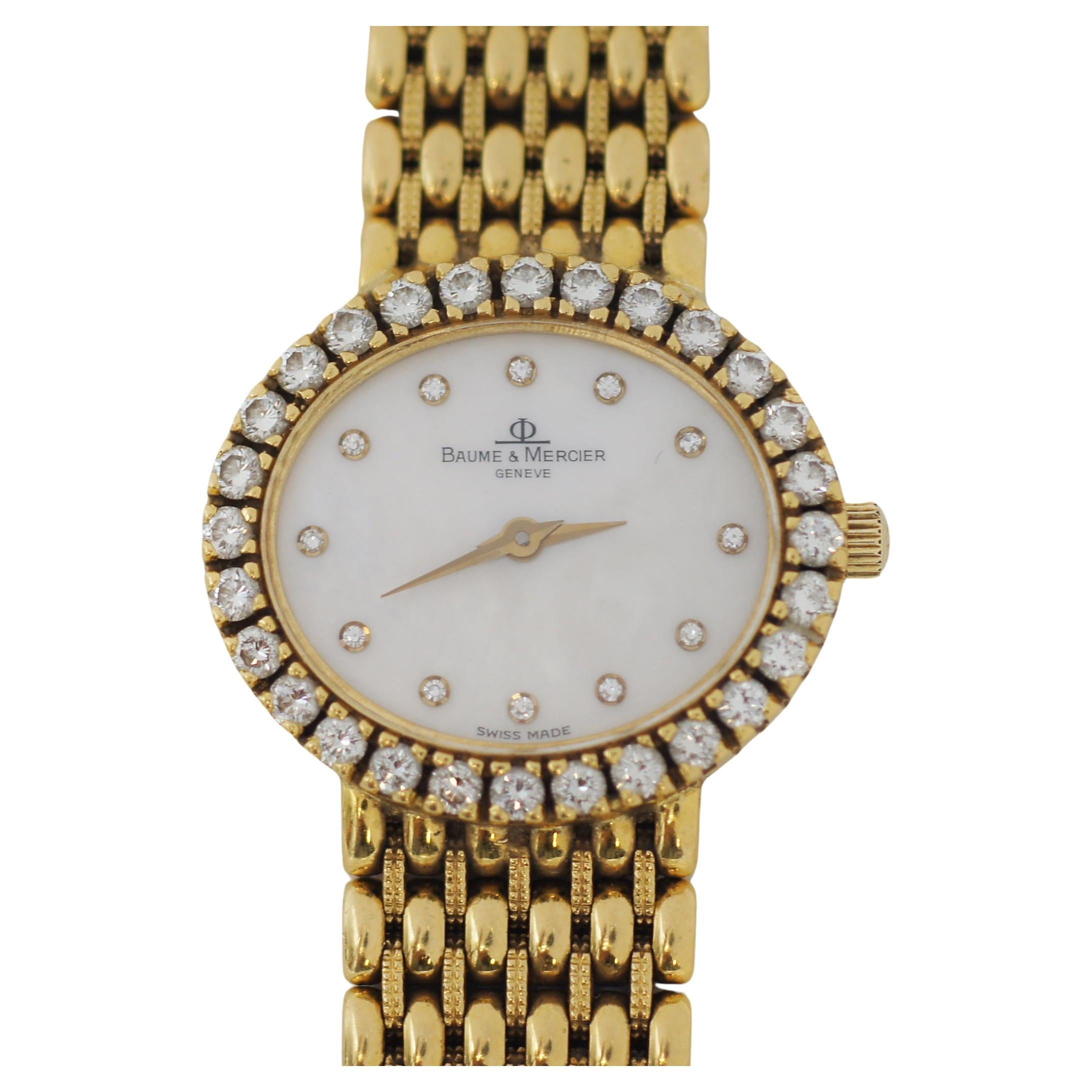 Baume & Mercier 18k Gold Diamond Watch 18310 9