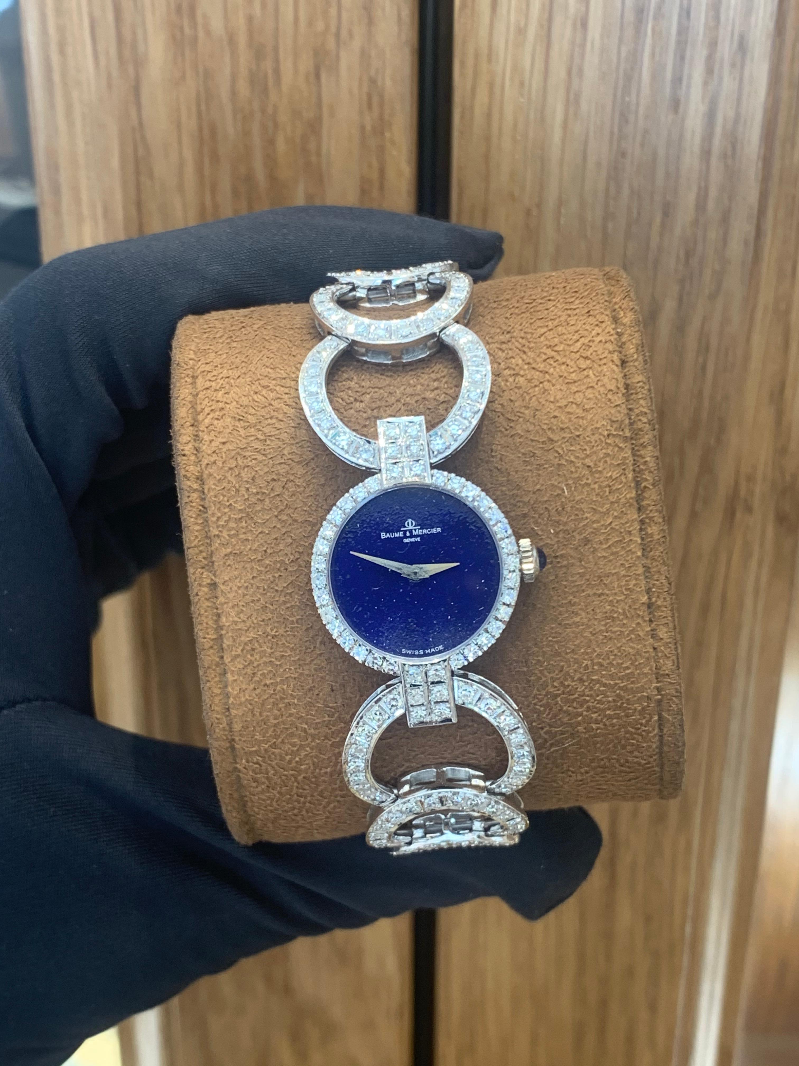 Baumé & Mercier 18k Gold Factory Diamond Watch For Sale 3
