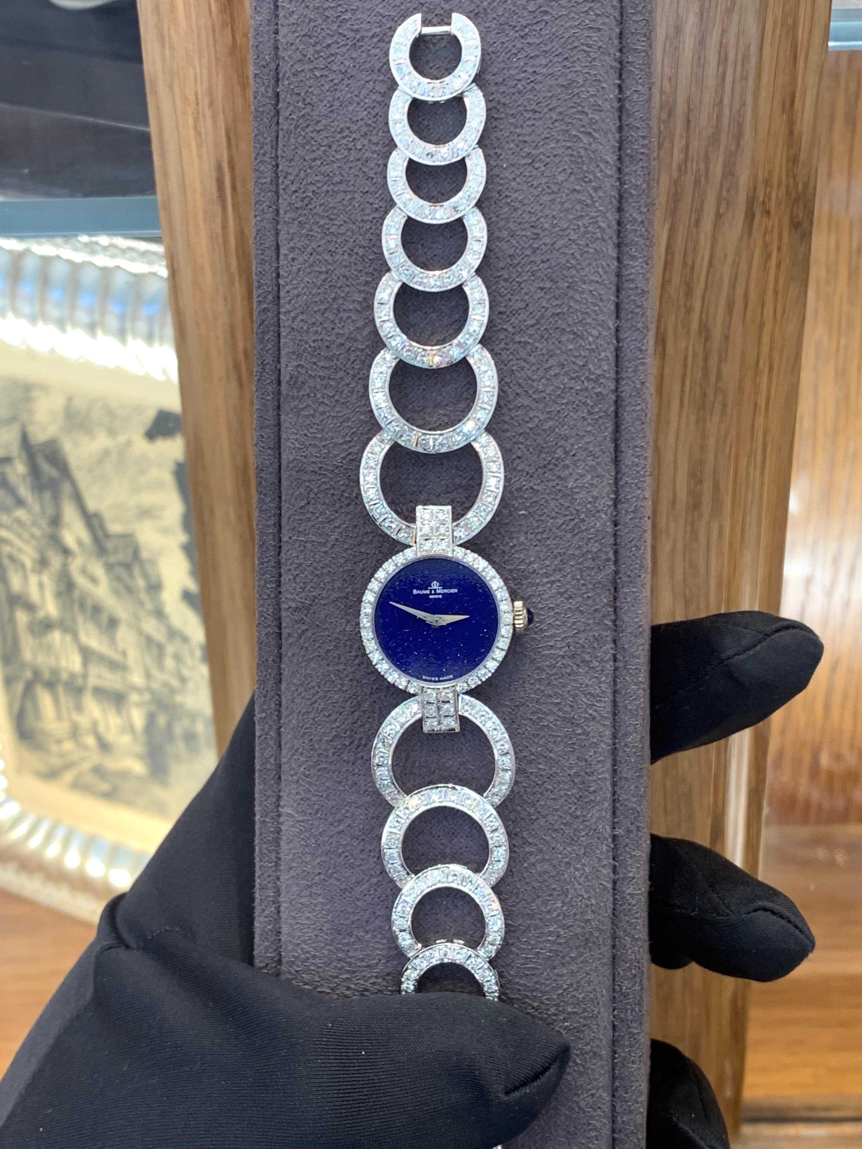 Baumé & Mercier 18k Gold Factory Diamond Watch For Sale 1