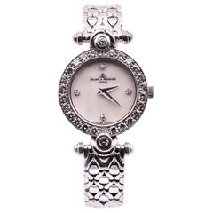 Baume & Mercier 18k White Gold Diamond Bezel and Diamond Mop Dial