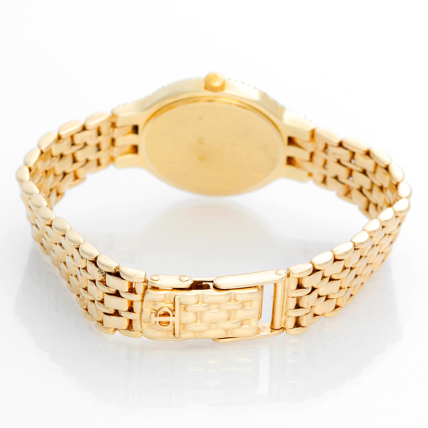 Baume & Mercier 18 Karat Yellow Gold Diamond Watch In Excellent Condition In Dallas, TX