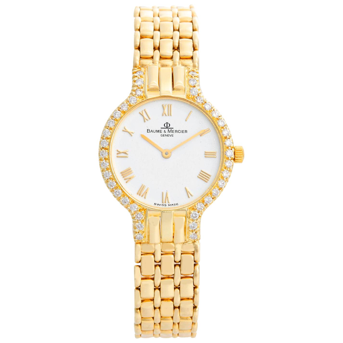 Baume & Mercier 18 Karat Yellow Gold Diamond Watch