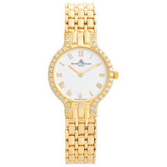 Vintage Baume & Mercier 18 Karat Yellow Gold Diamond Watch