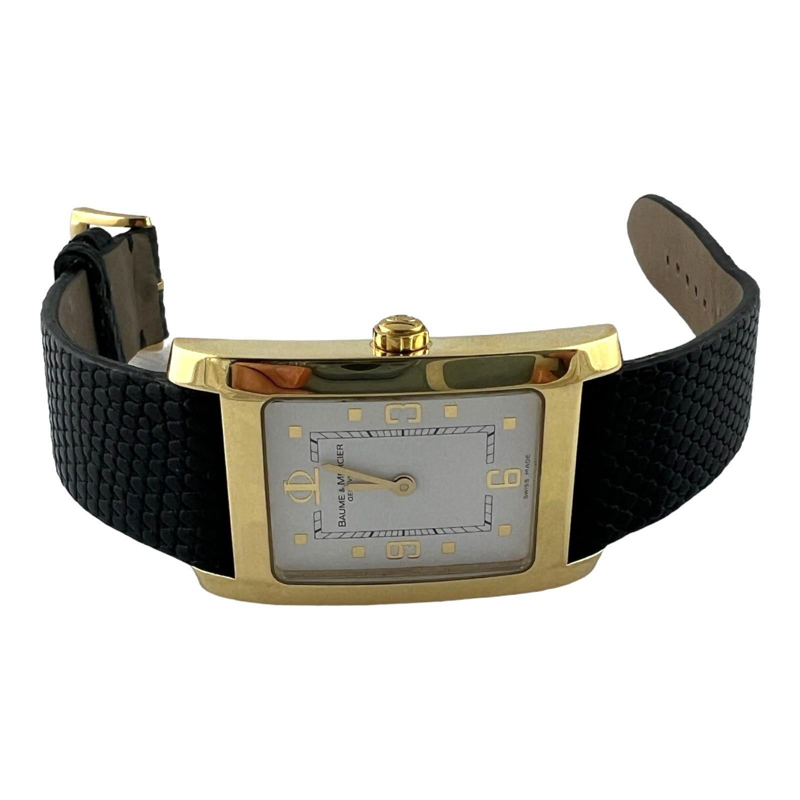 Women's or Men's Baume & Mercier 18K Yellow Gold Hampton Watch White Dial 65479 W/ Box