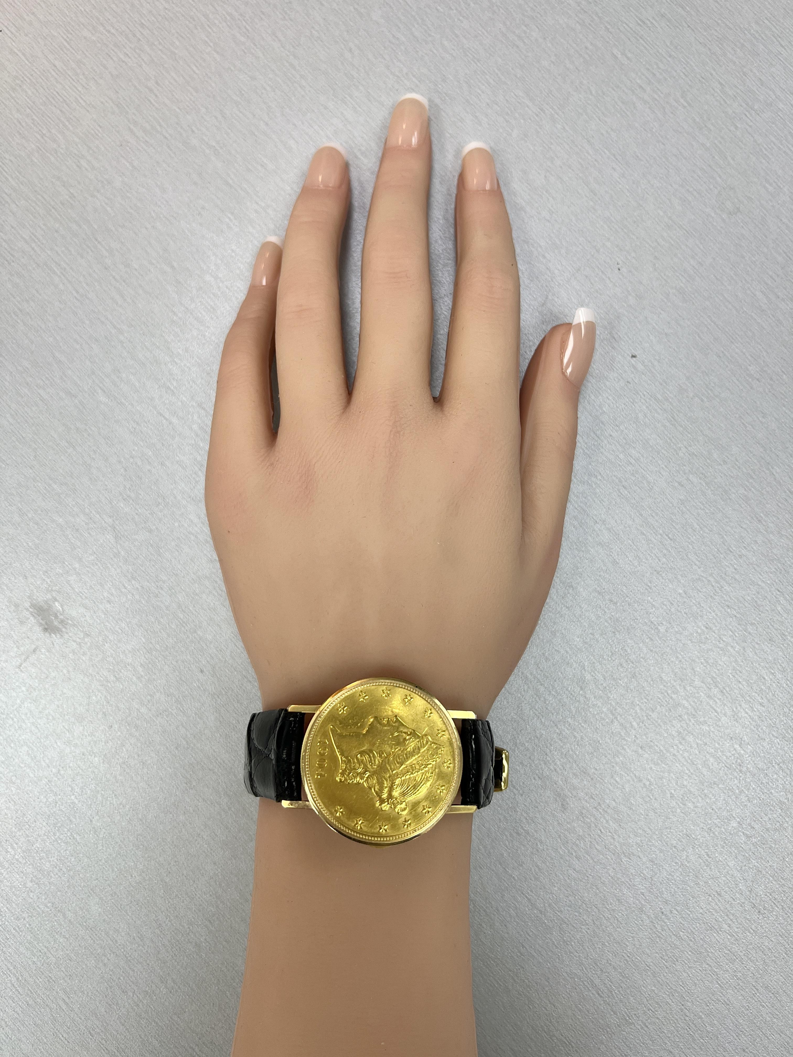 Baume & Mercier - Orologio a moneta con quadrante nascosto in oro giallo 18 ct. in vendita 2