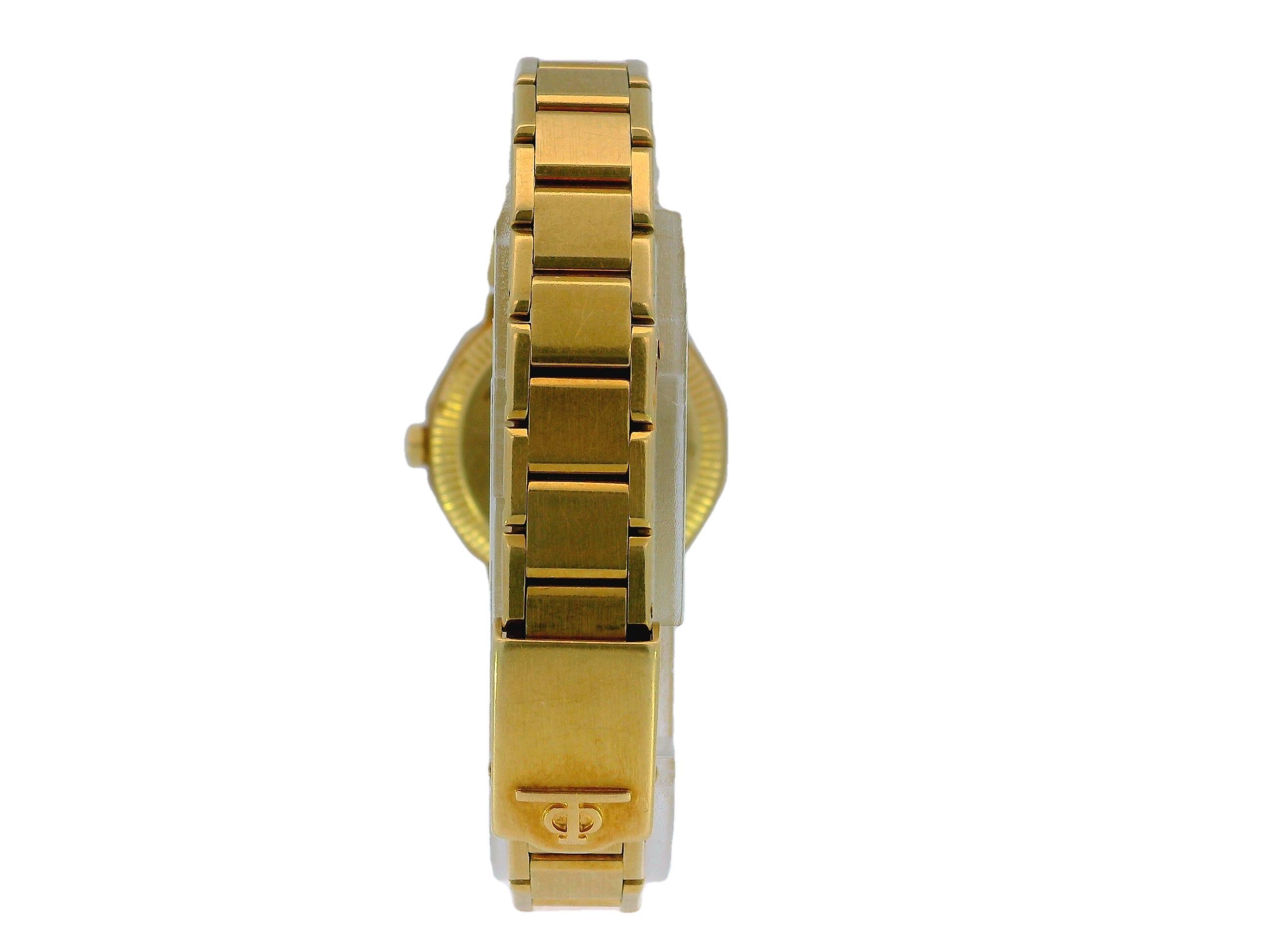 Baume & Mercier 18k Yellow Gold Riviera Flat Bracelet Diamond Bezel & Dial For Sale 2