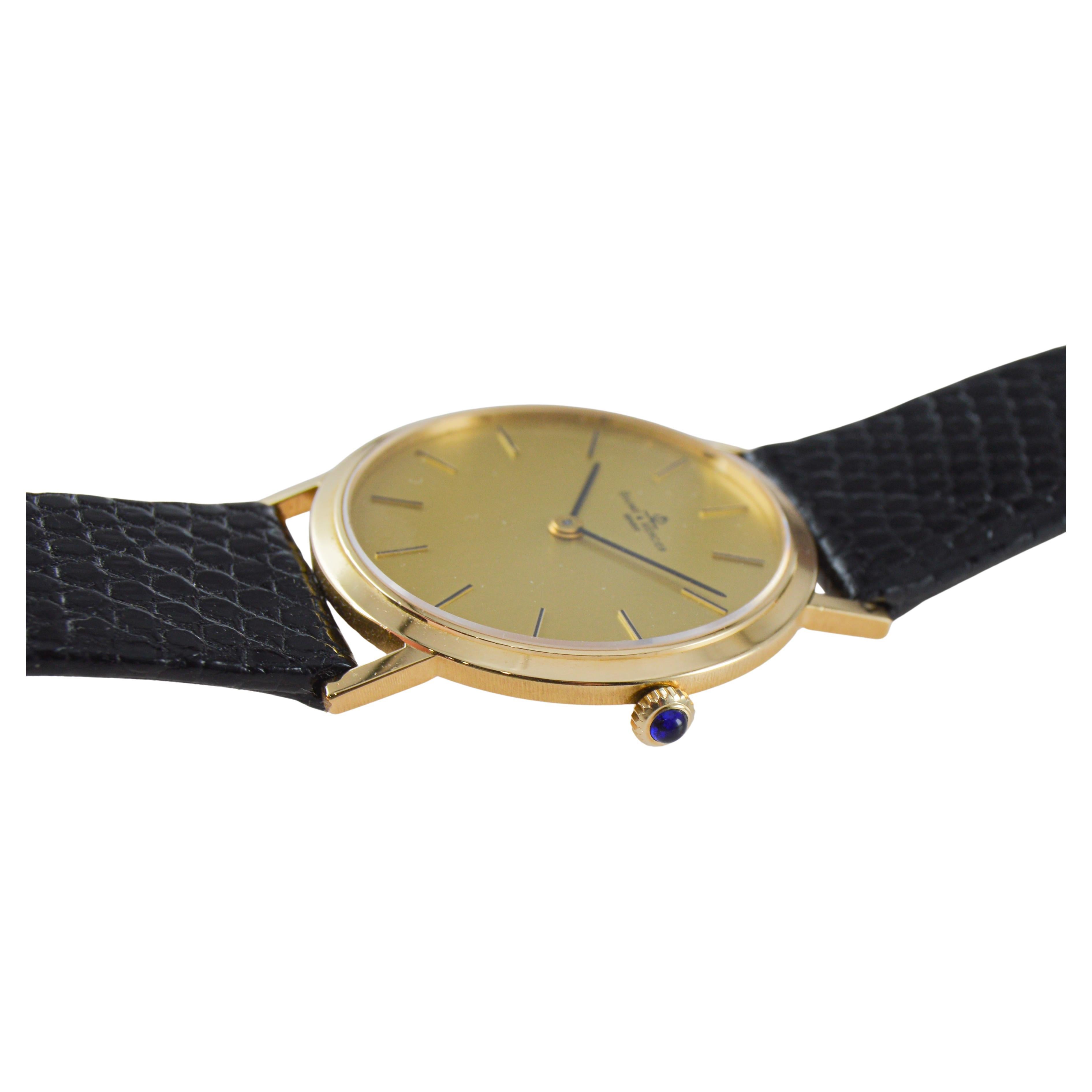 Baume & Mercier 18Kt  Solid Yellow Gold Dress Watch with Box and Papers For Sale 6
