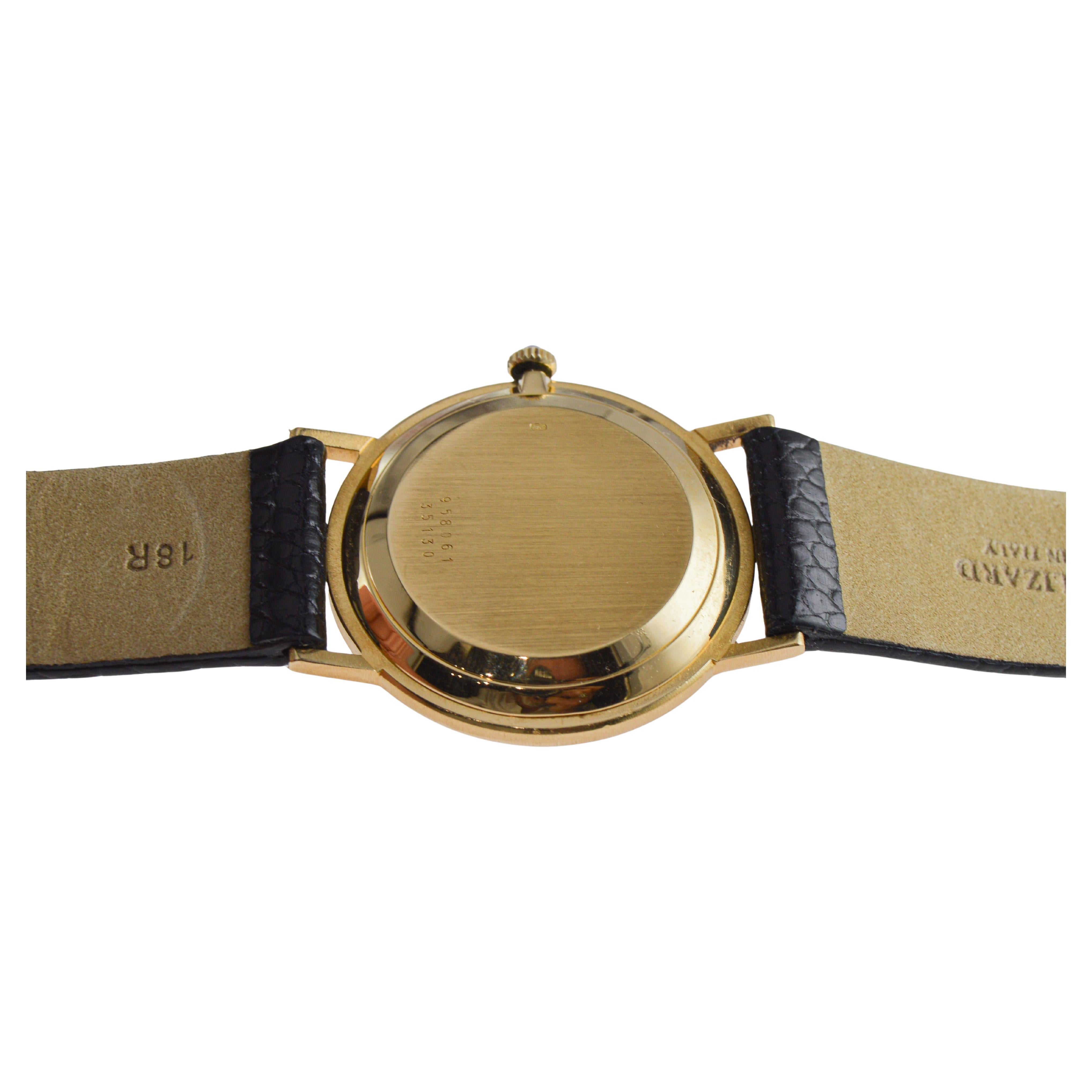 Baume & Mercier 18Kt  Solid Yellow Gold Dress Watch with Box and Papers For Sale 8