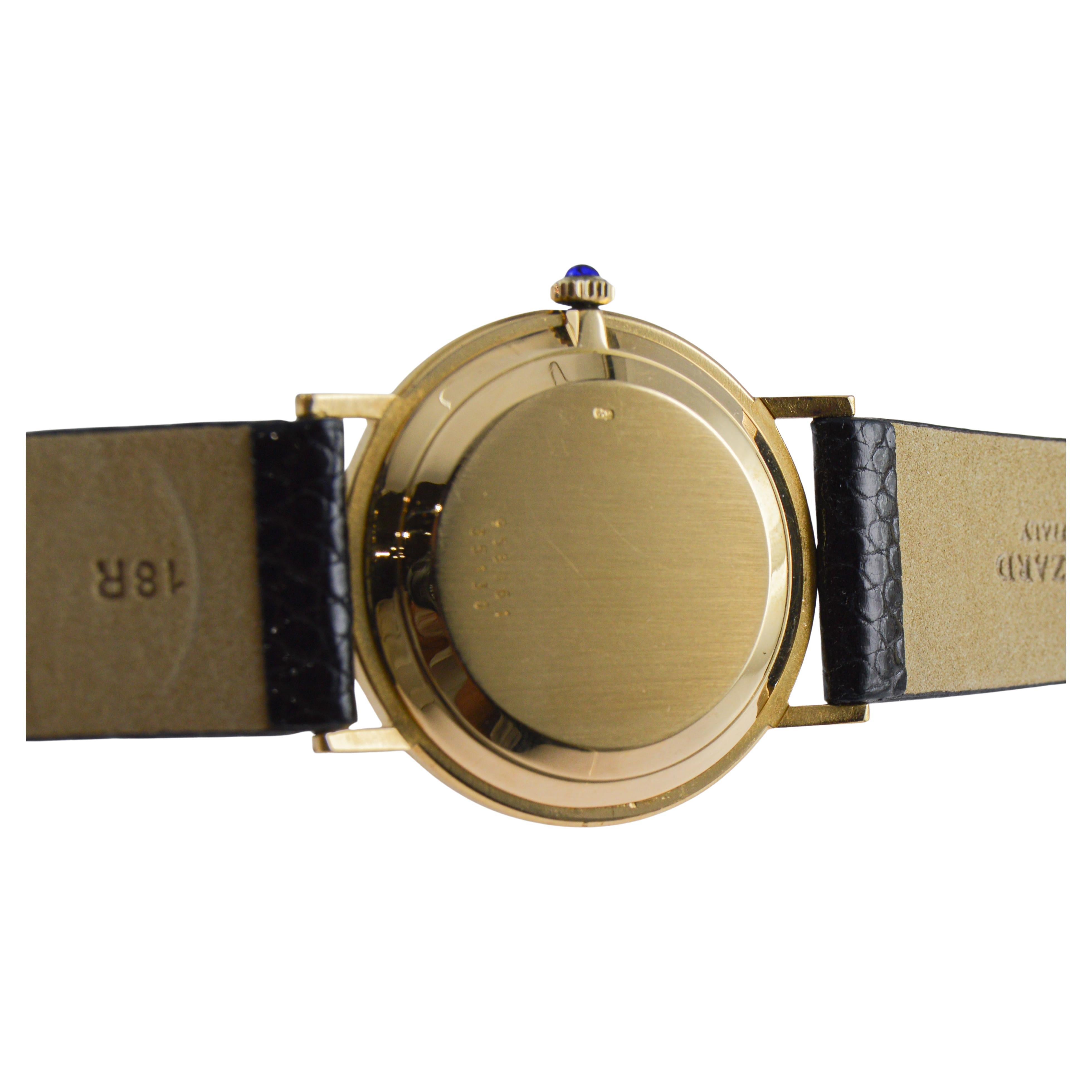 Baume & Mercier 18Kt  Solid Yellow Gold Dress Watch with Box and Papers For Sale 9